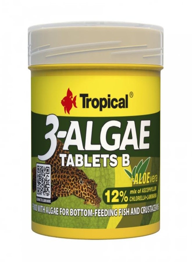 Tropical 3-Algae Tablets B Fish Food Daily Feeding Food for Freshwater & Saltwater herbivorous Fish 50ml/36g - 20742 - Image 1